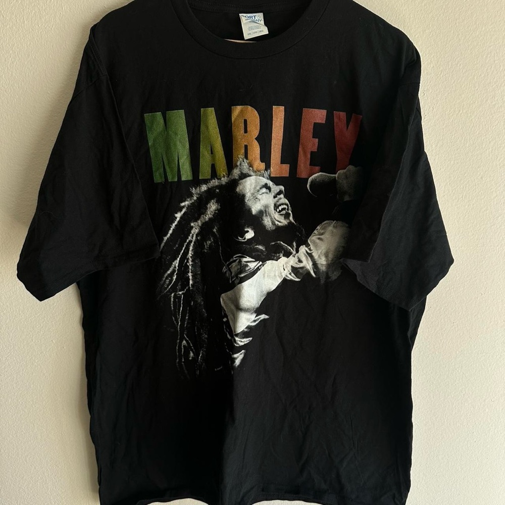 Port and Company Black Tee with Marley Graphic